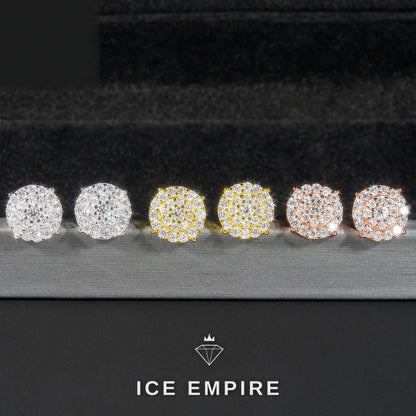 Iced Out Gold Plated Moissanite Stud Earrings