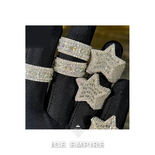 Iced Out Rose Gold Plated Moissanite Ring