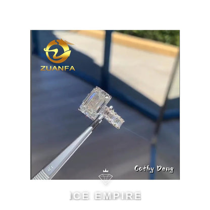 Iced Out 18K Gold Moissanite Engagement Ring