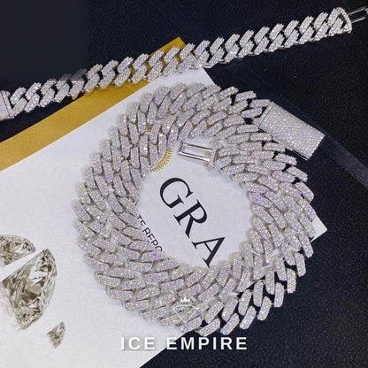 Iced Out Rose Gold Moissanite Cuban Chain
