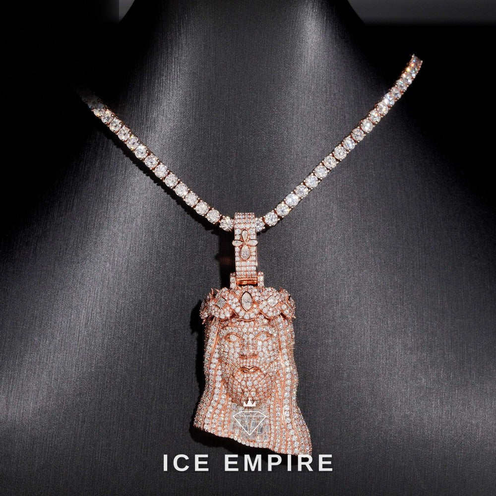Iced Out Rose Gold Plated Moissanite Cuban Chain