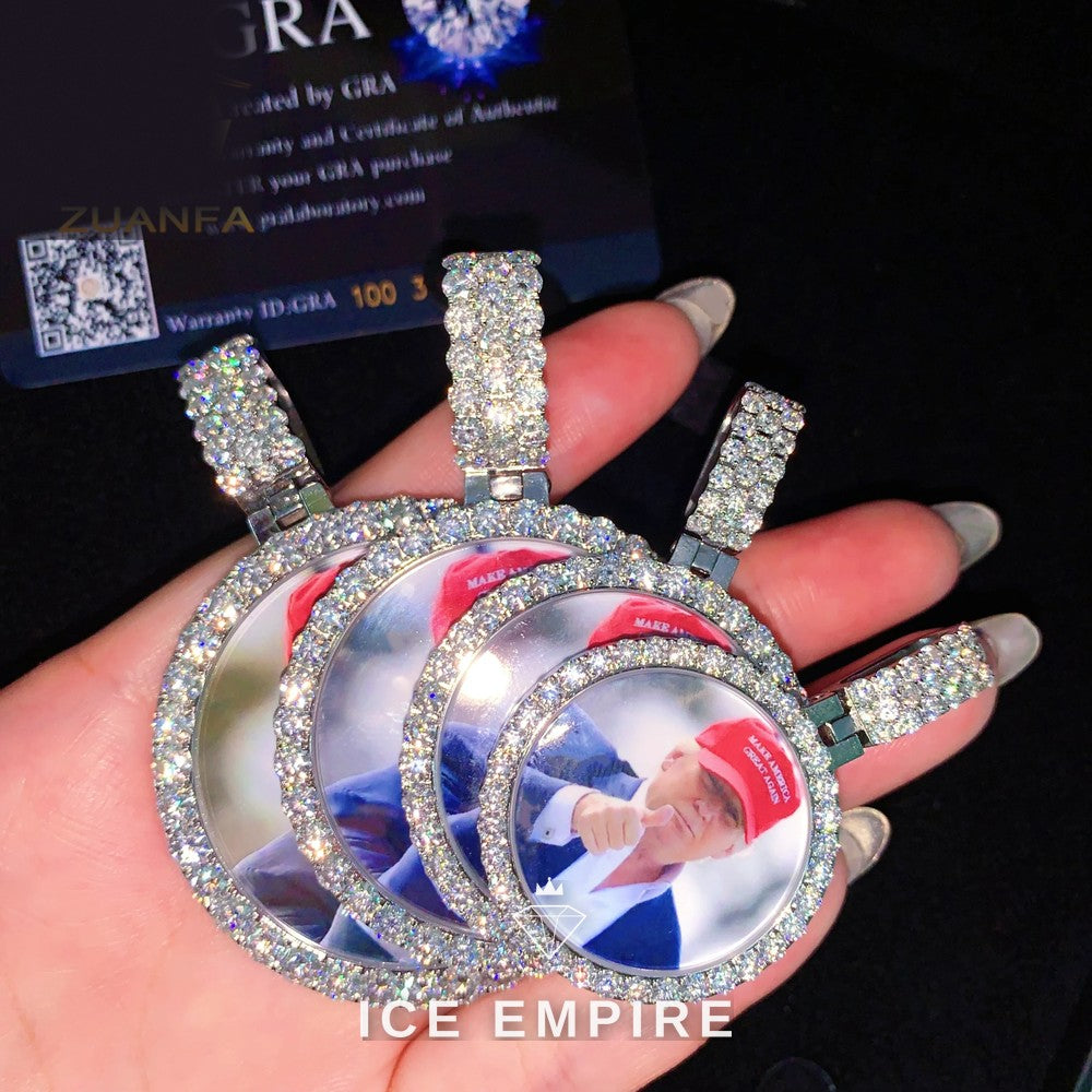 Iced Out Rose Gold Plated Moissanite Pendant