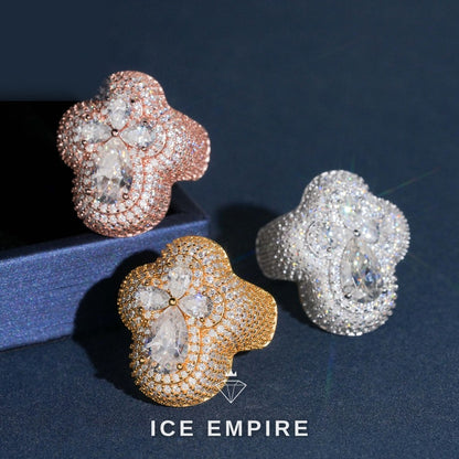 Iced Out Baguette Gold Plated Moissanite Ring