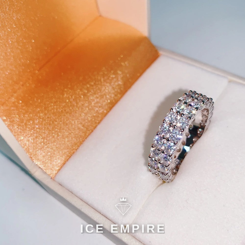 Iced Out 925 Silver Moissanite Ring