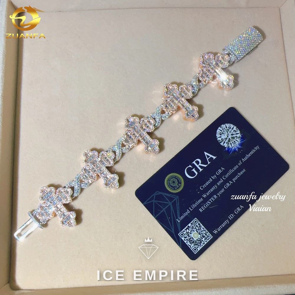Iced Out Rose Gold Plated Moissanite Cuban Chain