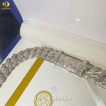 Iced Out Rose Gold Plated Moissanite Cuban Chain