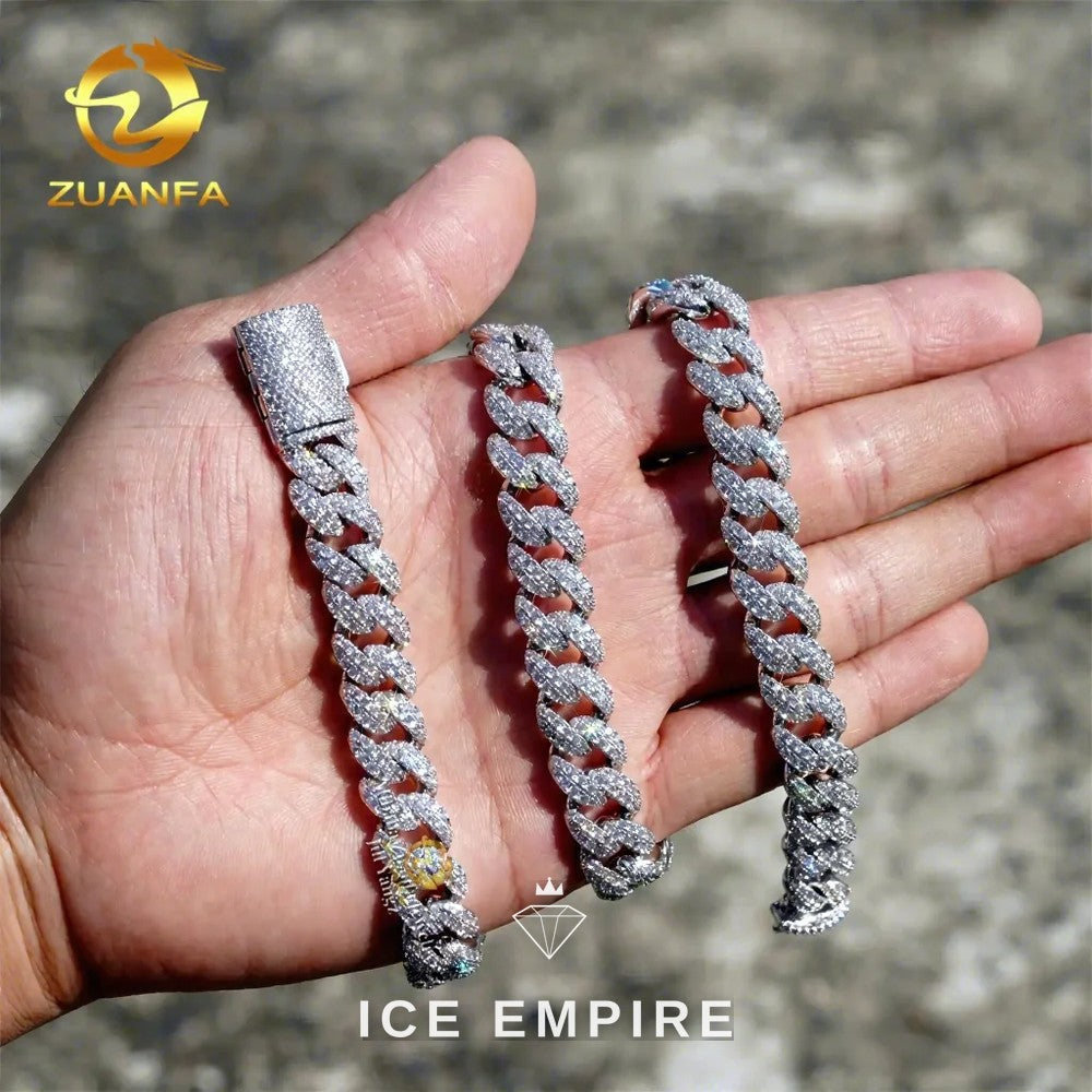 Iced Out Rose Gold Plated Moissanite Cuban Chain