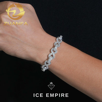 Iced Out 925 Silver Moissanite Cuban Chain