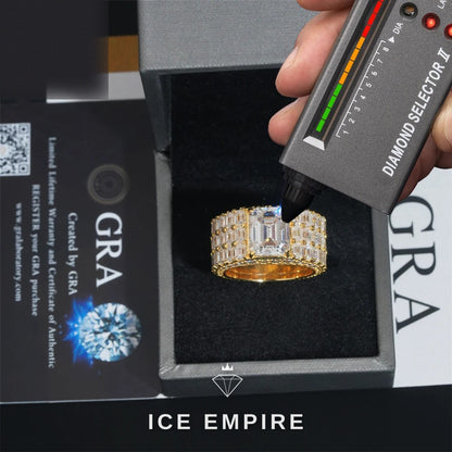 Iced Out 925 Silver Moissanite Engagement Ring