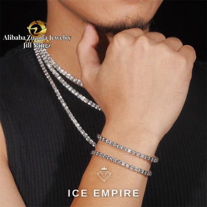 Iced Out Rose Gold Moissanite Cuban Chain