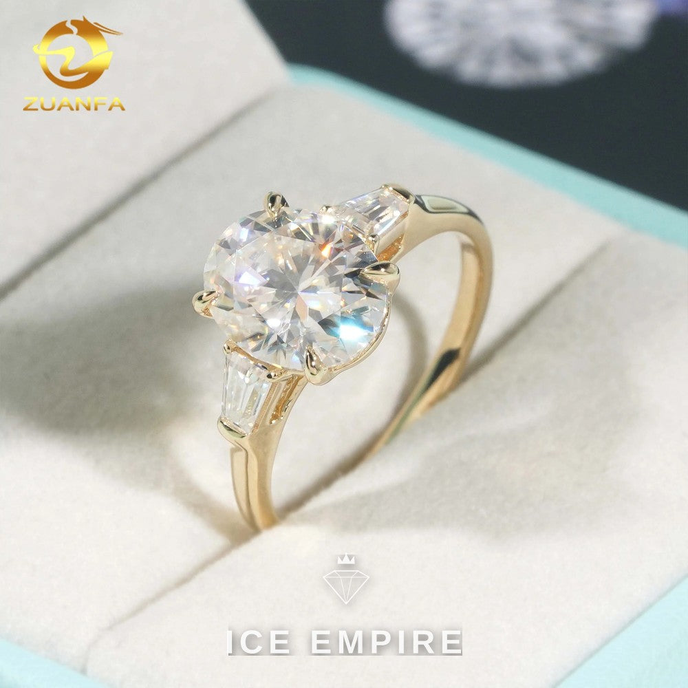 Iced Out Gold Plated Moissanite Engagement Ring