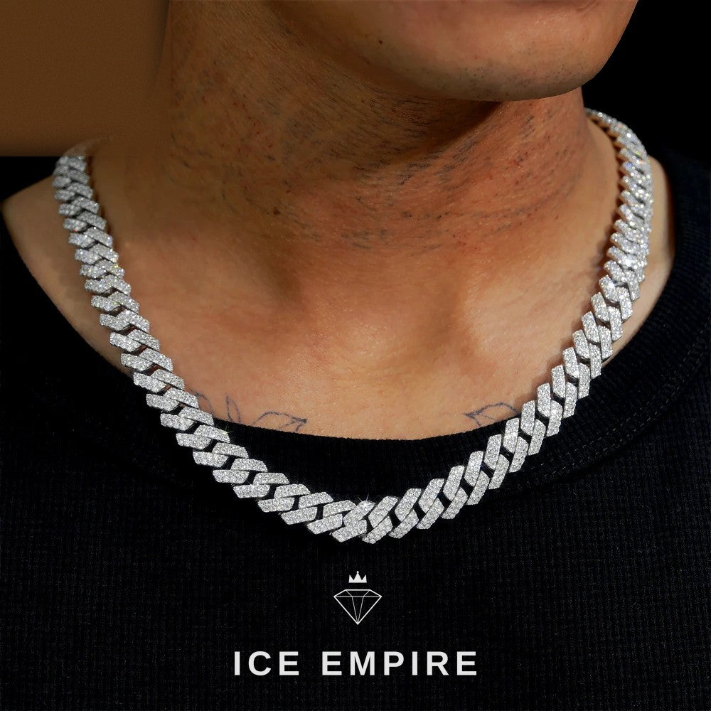 Iced Out Rose Gold Plated Moissanite Cuban Chain