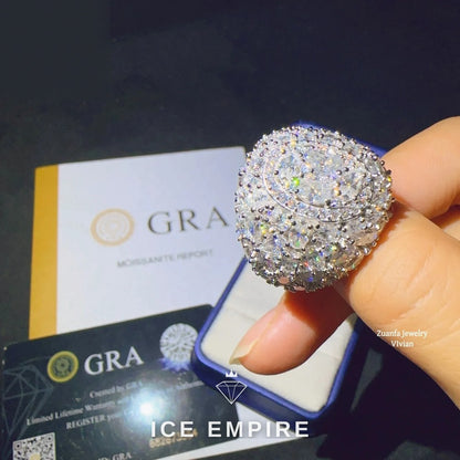 Iced Out Rose Gold Plated Moissanite Ring