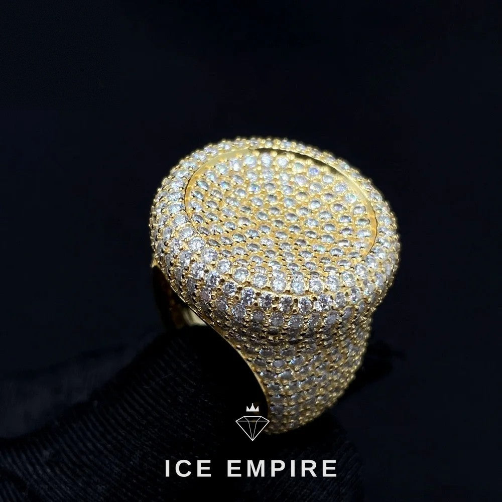 Iced Out Rose Gold Plated Moissanite Ring