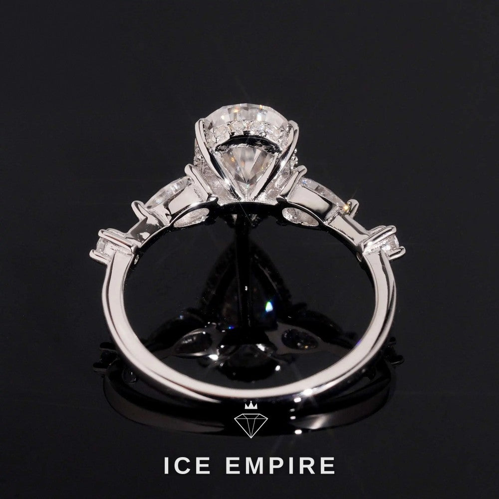 Iced Out 18K Gold Moissanite Wedding Band