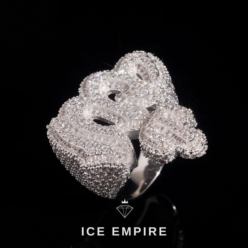 Iced Out Rose Gold Plated Moissanite Ring