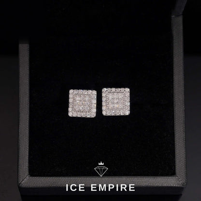 Iced Out Rose Gold Plated Moissanite Stud Earrings