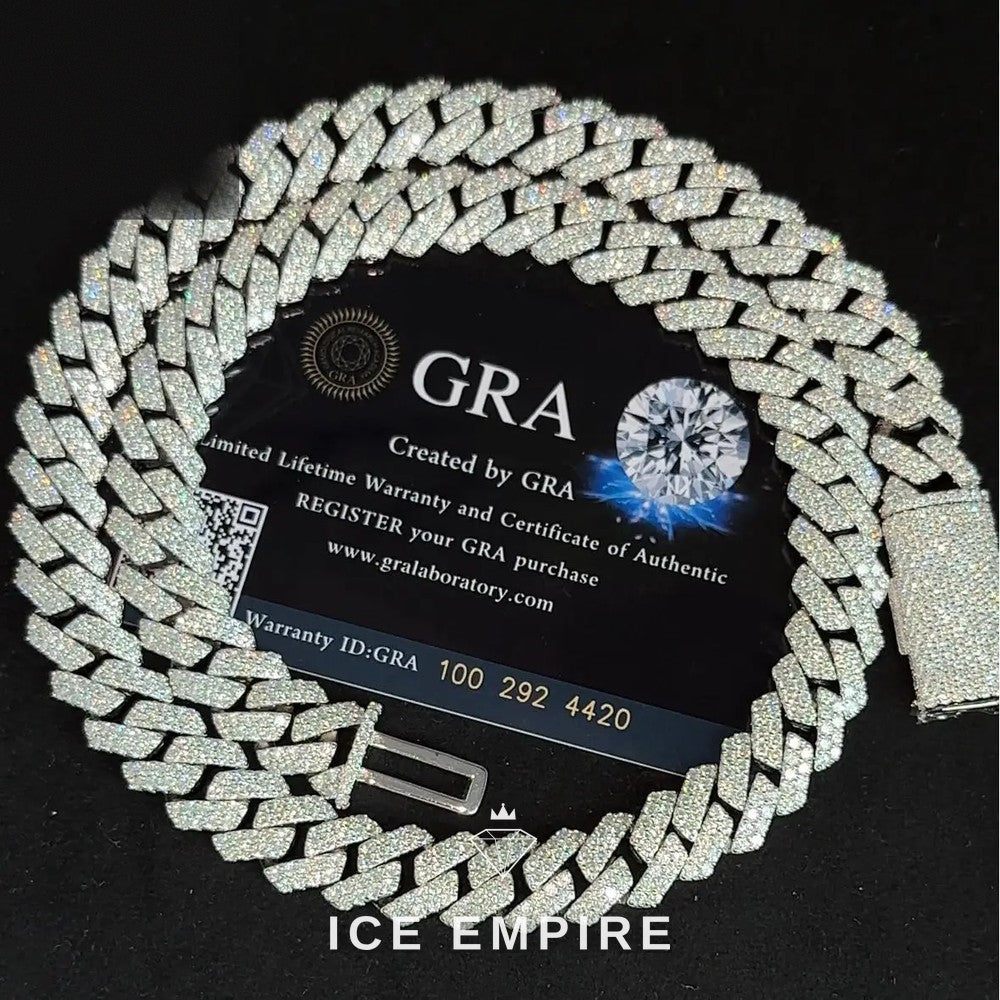 Iced Out Rose Gold Plated Moissanite Cuban Chain