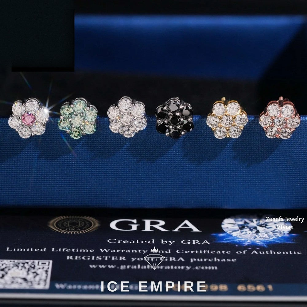 Iced Out 925 Silver Moissanite Earrings