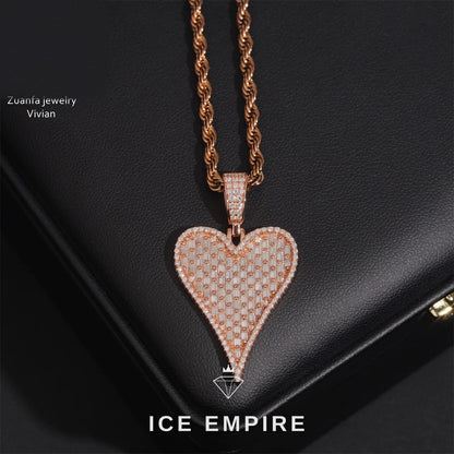 Iced Out Heart 925 Silver Moissanite Pendant