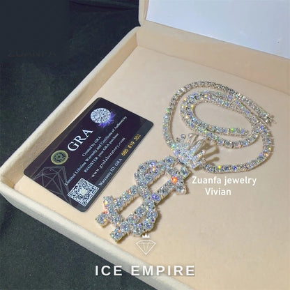 Iced Out Rose Gold Plated Moissanite Pendant