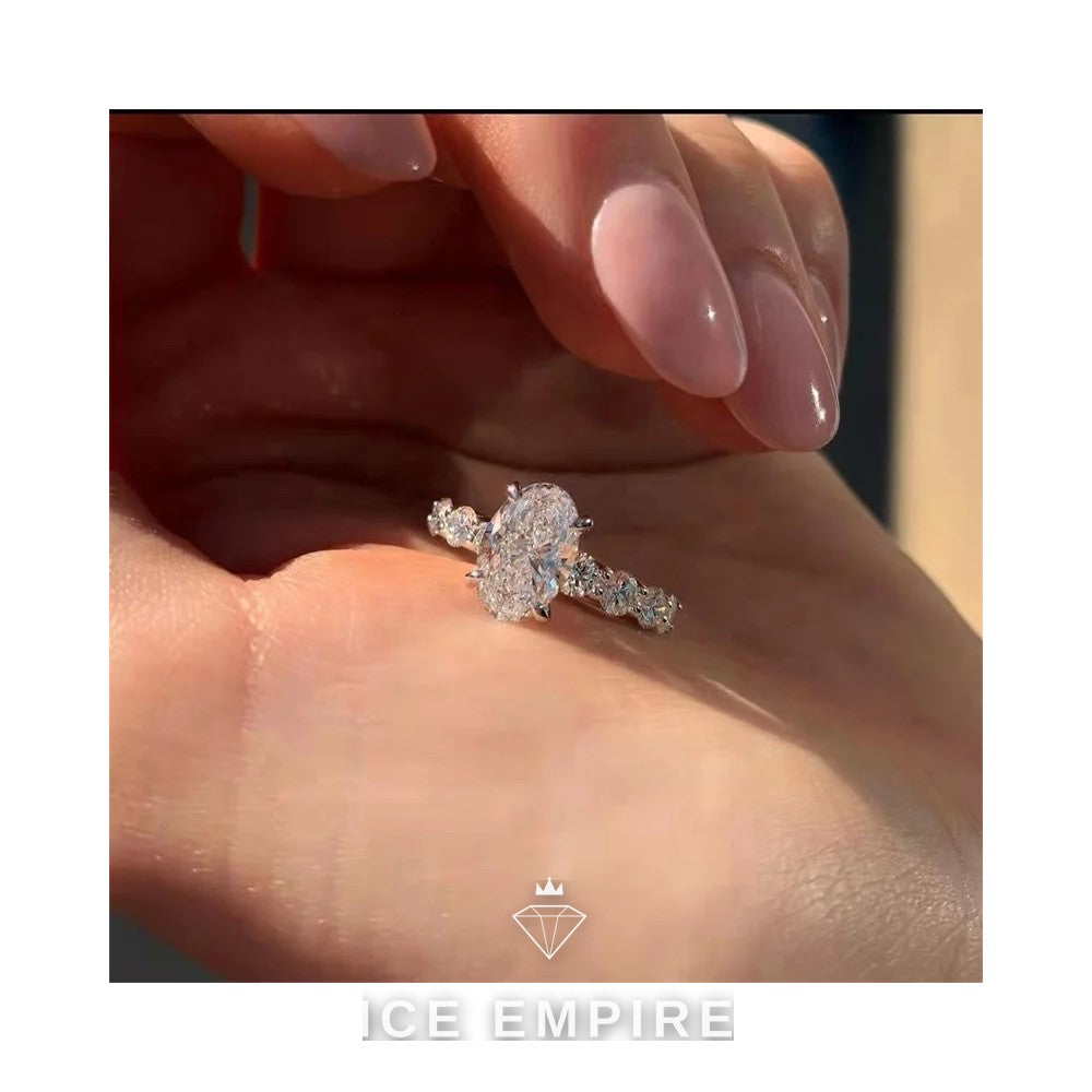 Iced Out 925 Silver Moissanite Wedding Band