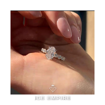 Iced Out 925 Silver Moissanite Wedding Band