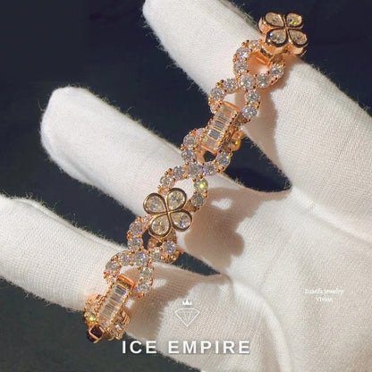 Iced Out Rose Gold Plated Moissanite Cuban Chain