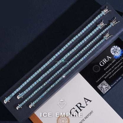 Iced Out 925 Silver Moissanite Tennis Chain