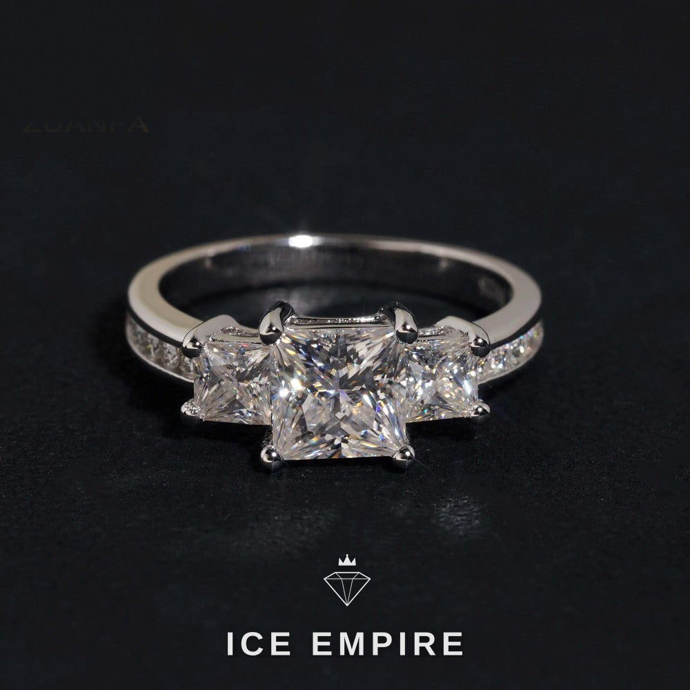 Iced Out Rose Gold Plated Moissanite Wedding Band