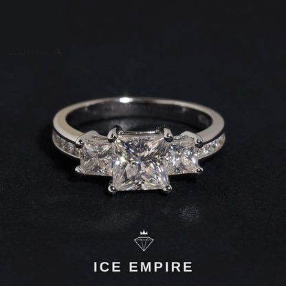 Iced Out Rose Gold Plated Moissanite Wedding Band
