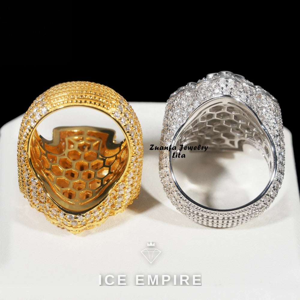 Iced Out Cross 925 Silver Moissanite Ring