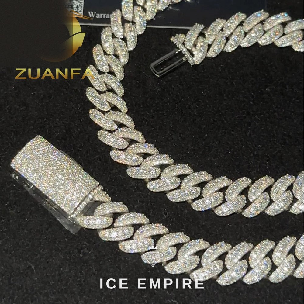 Iced Out Rose Gold Plated Moissanite Cuban Chain