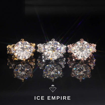 Iced Out Gold Plated Moissanite Engagement Ring