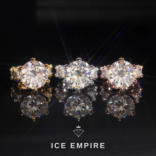 Iced Out Gold Plated Moissanite Engagement Ring