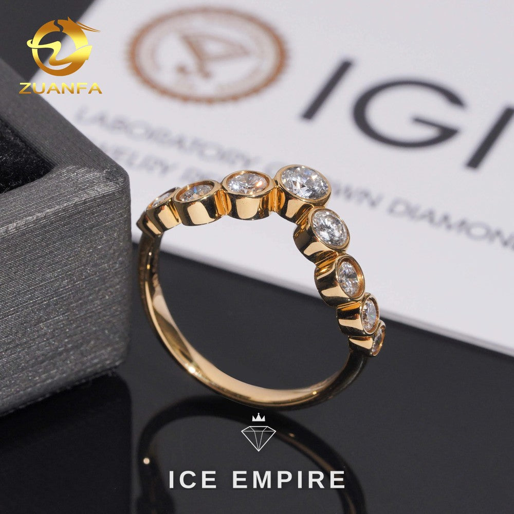 Iced Out 18K Gold Lab Grown Diamond Engagement Ring