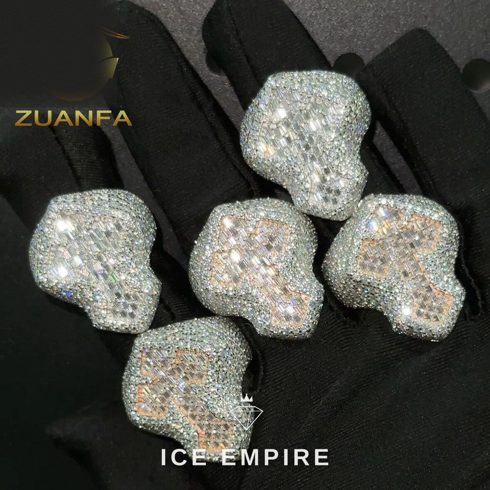 Iced Out Baguette 925 Silver Moissanite Ring