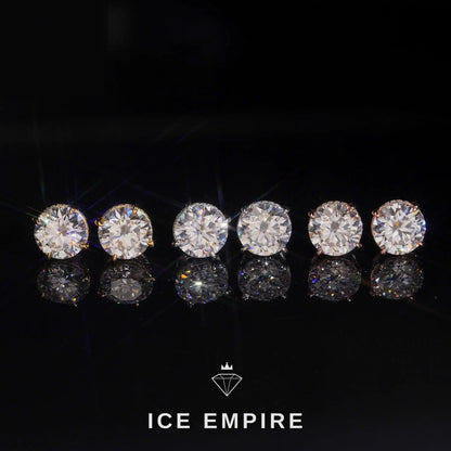 Iced Out 18K Gold Moissanite Stud Earrings