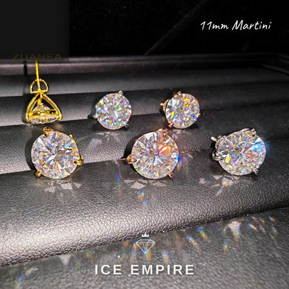 Iced Out Cluster 925 Silver Moissanite Earrings