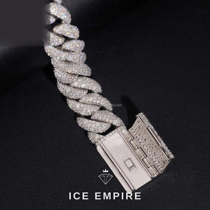Iced Out 925 Silver Moissanite Cuban Chain