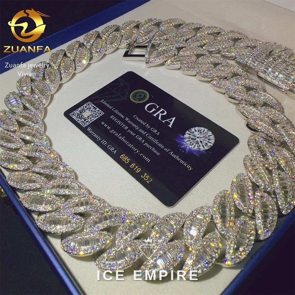 Iced Out Rose Gold Plated Moissanite Cuban Chain