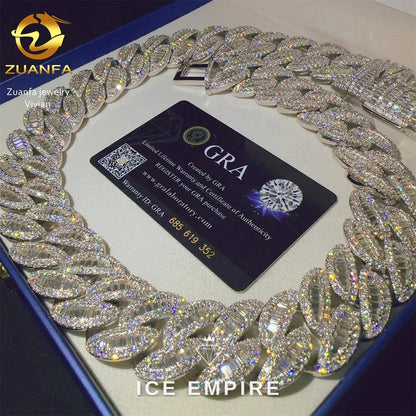 Iced Out Rose Gold Plated Moissanite Cuban Chain