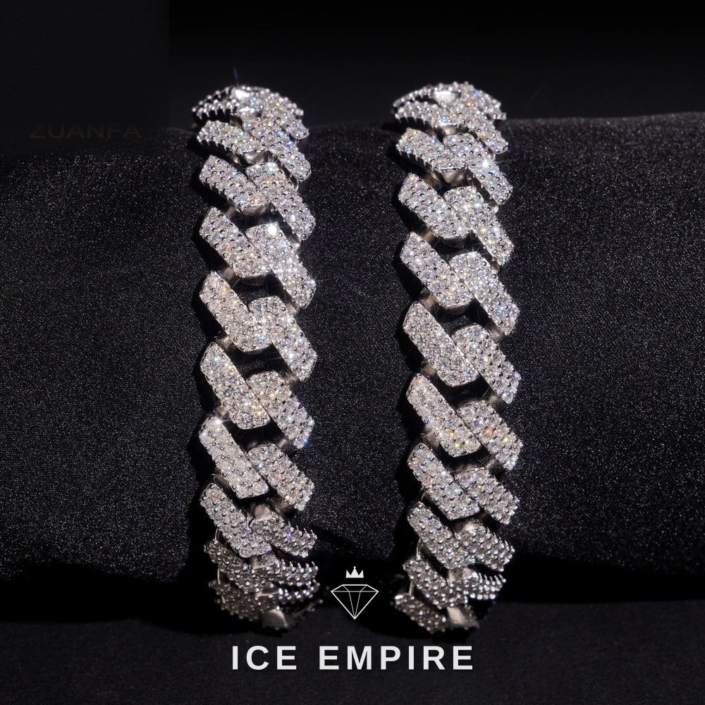 Iced Out 925 Silver Moissanite Cuban Chain