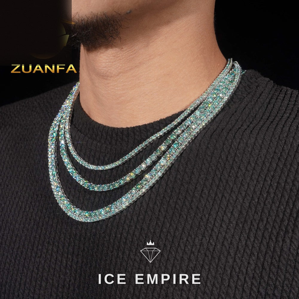 Iced Out Rose Gold Plated Moissanite Cuban Chain