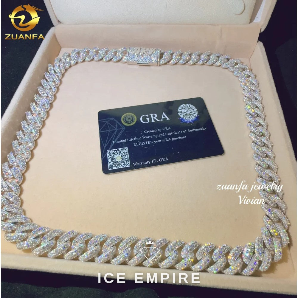 Iced Out Rose Gold Plated Moissanite Cuban Chain