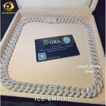 Iced Out Rose Gold Plated Moissanite Cuban Chain