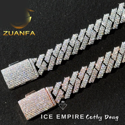 Iced Out Rose Gold Plated Moissanite Cuban Chain