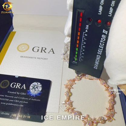 Iced Out Rose Gold Plated Moissanite Cuban Chain