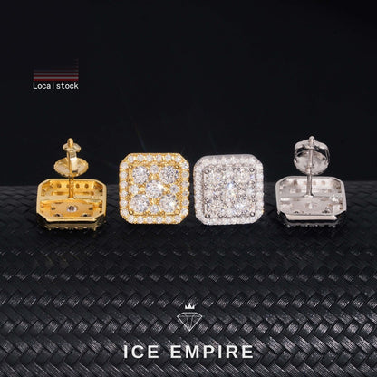Iced Out Rose Gold Plated Moissanite Earrings