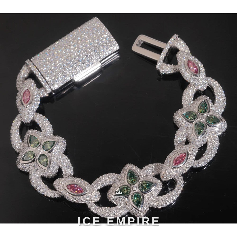 Iced Out 925 Silver Moissanite Cuban Chain